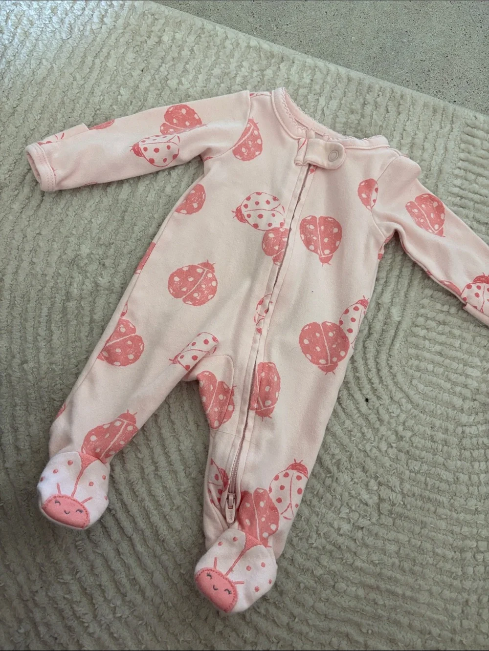 Carter's Pink Ladybug Footed One-Piece Pajamas